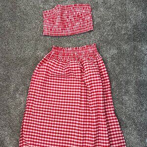 Red Gingham Matching Set